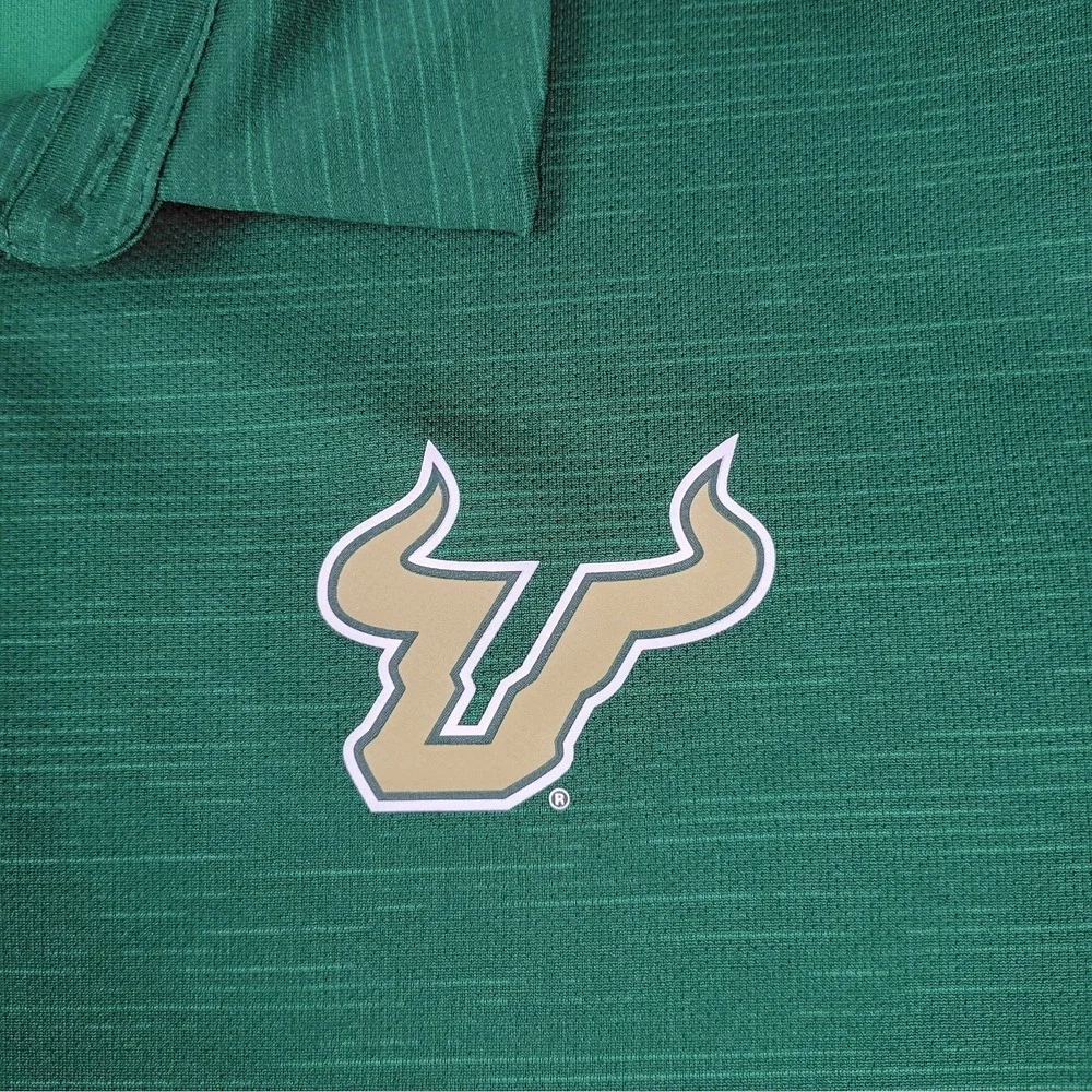 Adidas USF Bulls Polo Shirt Men's XL Green South Florida Golf Performance NCAA
